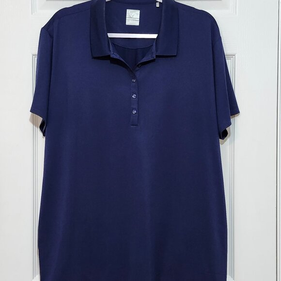 Callaway Women's Opti-Dri Short Sleeve Golf Polo Shirt ~ Navy Blue ~ Size XL ~ - Picture 2 of 3